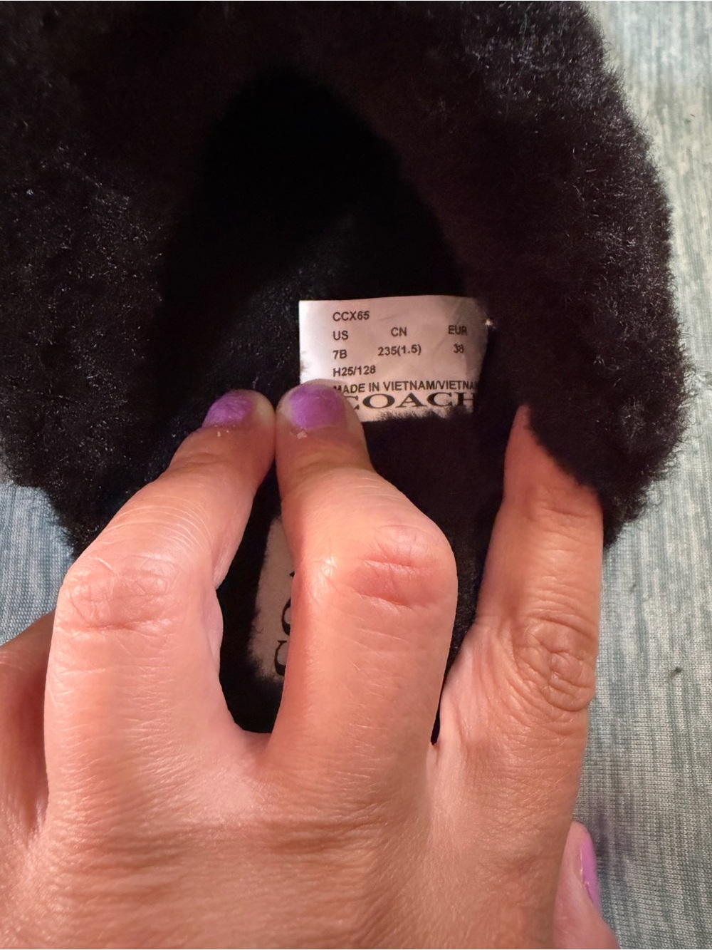 Coach Black Sherpa Flat Mule - Picture 5 of 7